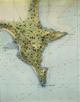 The coast of Dakar, Senegal, from the Senegal Atlas, coloured engraving, 1817 The coast of Dakar, Senegal, from the Senegal Atlas, coloured engraving, 1817