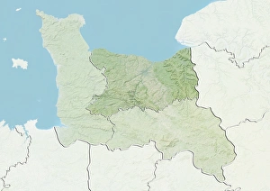 Departement of Calvados, France, Relief Map Departement of Calvados, France, Relief Map