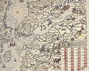 Finland and Russian territories, from Carta Marina, Sea Map by Olaus Magnus, Venice Finland and Russian territories, from Carta Marina, Sea Map by Olaus Magnus, Venice