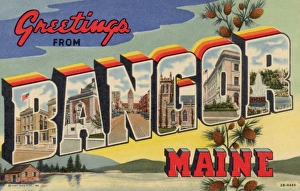 Greeting Card from Bangor, Maine. ca. 1942, Bangor, Maine, USA, Greeting Card from Bangor Greeting Card from Bangor, Maine. ca. 1942, Bangor, Maine, USA, Greeting Card from Bangor