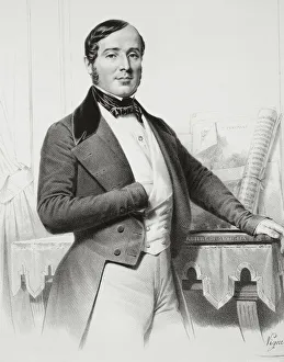 Italy, Pesaro, Portrait of Italian baritone and bass singer Antonio Tamburini Italy, Pesaro, Portrait of Italian baritone and bass singer Antonio Tamburini