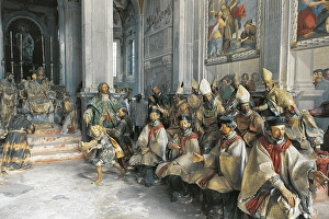 Italy, Piedmont Region, Orta San Giulio, Sacro Monte, statues illustrating scenes Italy, Piedmont Region, Orta San Giulio, Sacro Monte, statues illustrating scenes