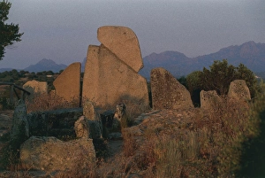 Italy, Sardinia, Arzachena, province of Olbia-Tempio, Li Longhi Giants' tomb Italy, Sardinia, Arzachena, province of Olbia-Tempio, Li Longhi Giants' tomb