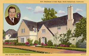 Postcard of Residence of Bob Hope. ca. 1941, 816--Residence of Bob Hope, North Hollywood Postcard of Residence of Bob Hope. ca. 1941, 816--Residence of Bob Hope, North Hollywood