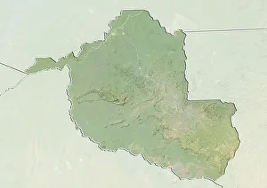 State of Rondonia in 1990, Brazil, Relief Map State of Rondonia in 1990, Brazil, Relief Map