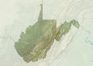 State of Western Virginia, United States, Relief Map State of Western Virginia, United States, Relief Map