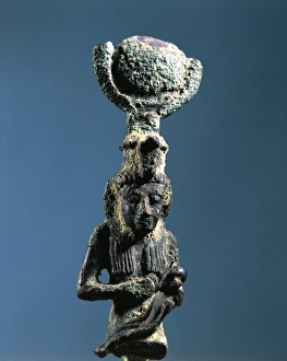 Statuette representing Isis and Horus from a Greek necropolis, Saite period, bronze Statuette representing Isis and Horus from a Greek necropolis, Saite period, bronze