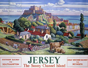 'Jersey: The Sunny Channel Island', SR/GWR poster, 1947 'Jersey: The Sunny Channel Island', SR/GWR poster, 1947