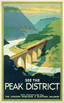 See the Peak District, LMS poster, 1923-1947 See the Peak District, LMS poster, 1923-1947