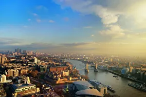Aerial view of London at sunset Aerial view of London at sunset