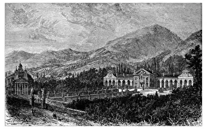 Antique illustration of Palladian Villa Barbaro (Maser , Veneto , Italy) Antique illustration of Palladian Villa Barbaro (Maser , Veneto , Italy)