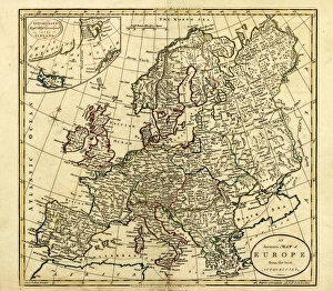 Antique Map of Europe, 1785 Antique Map of Europe, 1785