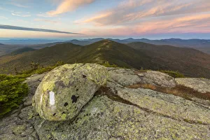 Appalachian Trail on Saddleback Mountain with High Peaks Region at sunset, Maine, USA Appalachian Trail on Saddleback Mountain with High Peaks Region at sunset, Maine, USA