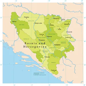 Bosnia Herzegovina Vector Map Bosnia Herzegovina Vector Map