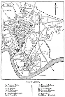 Crakow city plan 1884 Crakow city plan 1884