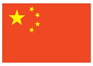 Digital illustration of civil and state flag Peoples Republic of China Digital illustration of civil and state flag Peoples Republic of China