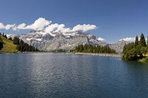 Garichti Reservoir with Glaernisch Mountain, Canton of Glarus, Switzerland, Europe Garichti Reservoir with Glaernisch Mountain, Canton of Glarus, Switzerland, Europe