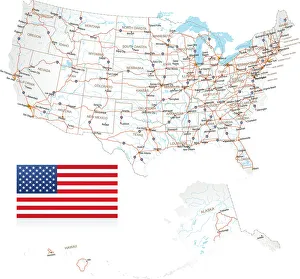 Highly detailed USA Road Map Highly detailed USA Road Map