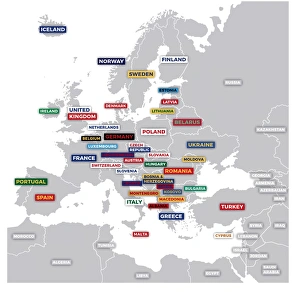 Labeled European Map Labeled European Map
