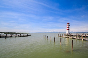 The lighthouse at Podersdorf on Neusiedler Lake The lighthouse at Podersdorf on Neusiedler Lake