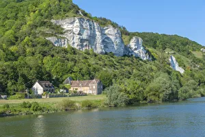 Limestone cliff along Seine River, Les Andelys, Normandy, France Limestone cliff along Seine River, Les Andelys, Normandy, France