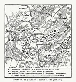 Map of the Battle of Waterloo, Belgium, 18 June 1815 Map of the Battle of Waterloo, Belgium, 18 June 1815