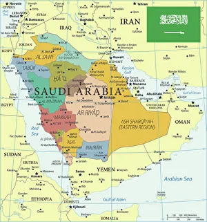 Map of Saudi Arabia with Flag Map of Saudi Arabia with Flag