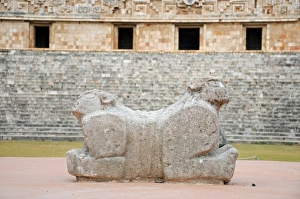 Mayan Jaguar Throne and Governors Palace, Uxmal Mayan Jaguar Throne and Governors Palace, Uxmal