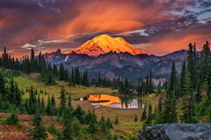 Mt. Rainier National Park and Tipsoo Lake at sunrise, Washington State, USA Mt. Rainier National Park and Tipsoo Lake at sunrise, Washington State, USA
