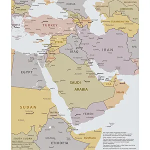 Political map of The Middle East Political map of The Middle East