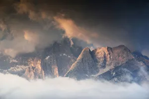 Punta Sorapiss dramatic sunrise, Dolomites Punta Sorapiss dramatic sunrise, Dolomites