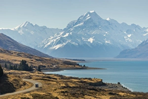 Road to Mount Cook and Lake Pukaki, South island, New Zealand Road to Mount Cook and Lake Pukaki, South island, New Zealand