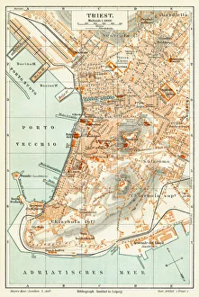 Trieste Italy map 1895 Trieste Italy map 1895
