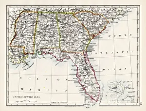 United States South East map 1897 United States South East map 1897