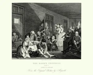 William Hogarth The Rakes Progress - In Bedlam William Hogarth The Rakes Progress - In Bedlam