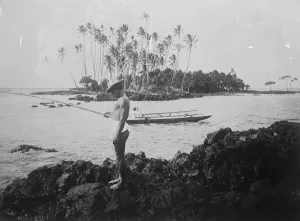 Scene of Great tidal wave Hilo Bay where the sea after receding swept landwards Scene of Great tidal wave Hilo Bay where the sea after receding swept landwards
