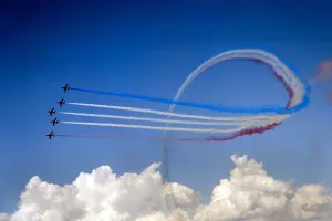Britain's Red Arrows airplane display team performs during the second week-end Britain's Red Arrows airplane display team performs during the second week-end