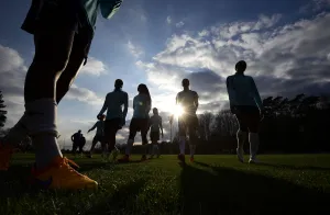 France's women's team players take part in a training session in Clairefontaine France's women's team players take part in a training session in Clairefontaine
