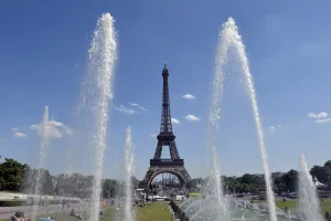 A picture shows a general view of the Eiffel tower on a warm and sunny day on July 3 A picture shows a general view of the Eiffel tower on a warm and sunny day on July 3
