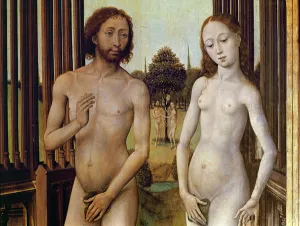 Adam and Eve expelled from the Garden of Eden after being tempted by the serpent to eat Adam and Eve expelled from the Garden of Eden after being tempted by the serpent to eat