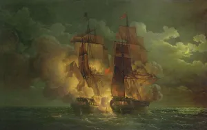 Battle Between the French Frigate 'Arethuse' and the English Frigate 'Amelia' Battle Between the French Frigate 'Arethuse' and the English Frigate 'Amelia'