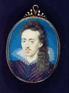Dudley North (1581-1617) 3rd Baron North, 1608-10 (bodycolour on vellum laid onto card) Dudley North (1581-1617) 3rd Baron North, 1608-10 (bodycolour on vellum laid onto card)