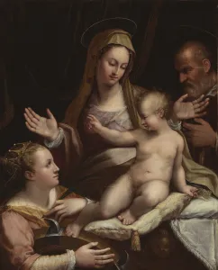 The Holy Family with Saint Catherine of Alexandria, 1581 (oil on canvas) The Holy Family with Saint Catherine of Alexandria, 1581 (oil on canvas)