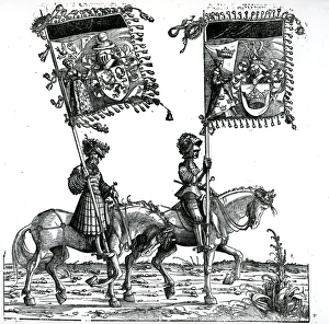 Two Knights, from the Triumphal Procession of the Emperor Maximilian I, c.1517 (woodcut) Two Knights, from the Triumphal Procession of the Emperor Maximilian I, c.1517 (woodcut)