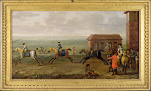 Lord Portmore Watching Racehorses on Exercise on Newmarket Heath, c.1735 (oil on canvas) Lord Portmore Watching Racehorses on Exercise on Newmarket Heath, c.1735 (oil on canvas)