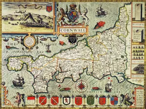 Map of Cornwall from the 'Theatre of the Empire of Great Britain', pub Map of Cornwall from the 'Theatre of the Empire of Great Britain', pub
