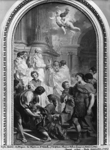 The Mass of St. Basil, before 1747 (oil on canvas) (b/w photo) The Mass of St. Basil, before 1747 (oil on canvas) (b/w photo)