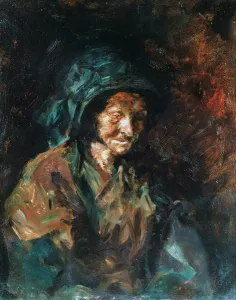 The Old Woman known as the 'crayfish' from the Le Bosc Region, 1882 (oil The Old Woman known as the 'crayfish' from the Le Bosc Region, 1882 (oil