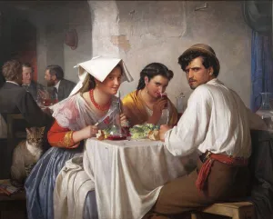 In a Roman Osteria, 1866 (oil on canvas) In a Roman Osteria, 1866 (oil on canvas)