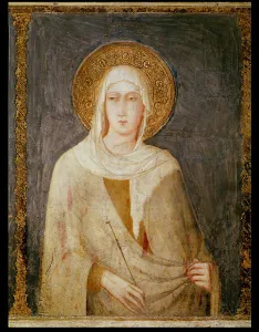 Five Saints, detail of St. Clare (fresco) Five Saints, detail of St. Clare (fresco)